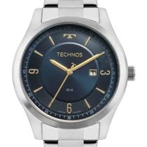 Relógio Technos Masculino Steel Prata Fundo Azul 2117LER 1A