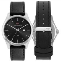 Relógio Technos Masculino Steel Prata Pulseira em Couro 2115MSGS/0P