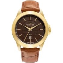 Relógio Technos Pulseira de Couro Social Médio Analógico Executivo Masculino Dourado Luxo Clássico 2115MYA/0M Relógio Technos Pulseira de Couro Social Médio Analógico Executivo Masculino Dourado Luxo Clássico 2115MYA/0M