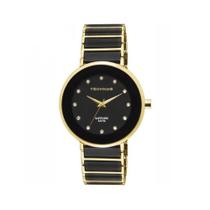 Relógio Technos Saphire Preto Dourado Feminino 2035LMM/4P