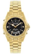 Relogio technos skydiver masculino digital analógico anadigi digiana dourado e preto aço inox a prova dagua wt2050afn/1p
