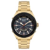 Relógio Technos Skydiver Masculino Dourado com Bisel Azul e Alarme Relógio Technos Skydiver Masculino Dourado com Bisel Azul e Alarme
