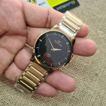 Relógio technos slim vidro de safira gl22aa/1p