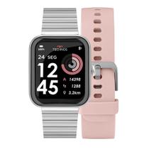 Relógio TECHNOS Smartwatch KIT feminino rosa prata TMAXAK/7K