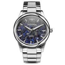 Relógio TECHNOS Unique feminino prata pedra azul 2033CO/1G