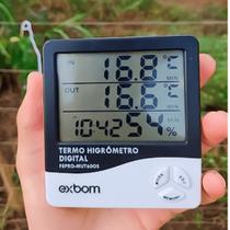 Relógio Temperatura Umidade Termo Higrômetro Digital Exbom Com Sensor Externo