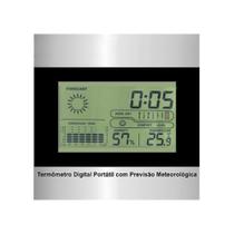 Relogio termo higrometro digital estacao de previsão meteorologica lcd com maxima e minima despertador