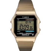 Relógio Timex Digital Quadrado Dourado T78677 Relógio Timex Digital Quadrado Dourado T78677