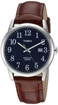Relógio Timex Easy Reader 38mm - Mostrador Azul Prateado com Pulseira de Couro
