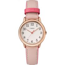 Relógio Timex Easy Reader, estojo de 30 mm, mostrador creme em tom de ouro rosa