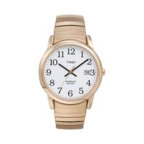 Relógio Timex Easy Reader, estojo de 35 mm em tom dourado com faixa de expansão