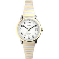 Relógio Timex Easy Reader feminino, 25 mm, estojo bicolor, mostrador branco
