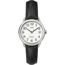 Relógio Timex Easy Reader Feminino - Caixa 25mm Prateada com Pulseira de Couro