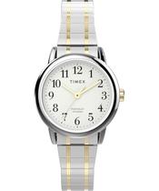 Relógio Timex Easy Reader feminino de 25 mm com pulseira bicolor com mostrador branco