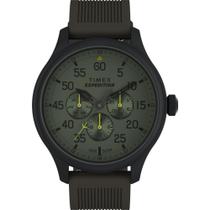 Relógio Timex Expedition, estojo multifuncional de 43 mm, pulseira verde