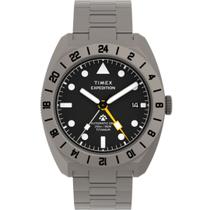 Relógio Timex Expedition Titanium Gmt Tw2y63500 Automático Cinza-escuro Cinza Preto