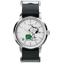 Relógio Timex Marlin Automatic Peanuts Tw2y50500 Pickleball Preto Prateado Branco