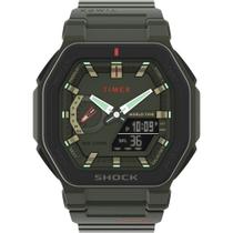Relógio Timex Masculino Ref: Tw2V35400M Shock Anadigi Green