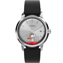 Relógio Timex Peanuts Marlin Automatico Snoopy Tw2w49600 Voo Preto Prateado Vermelho