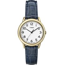 Relógio Timex South Street T2N954 com pulseira de couro azul feminina