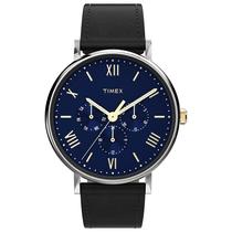 Relógio Timex Southview, caixa multifuncional de 41 mm, mostrador azul prateado