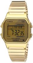 Relógio Timex T80 dourado com pulseira de aço inoxidável de 34 mm