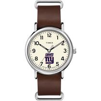 Relógio Timex Tribute NFL Weekender 40mm - Masculino, Couro, NY Giants