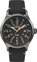 Relógio Timex TW4B01900 de quartzo para homens, mostrador preto, pulseira de couro