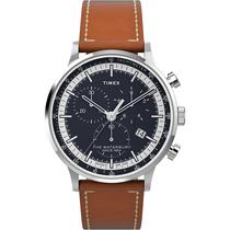 Relógio Timex Waterbury Classic Chrono 40mm - Caixa de Aço e Pulseira de Couro