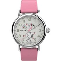Relógio Timex x Peanuts Valentine's 40mm para homens com pulseira rosa