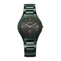 Relógio Titan Casual Women, mostrador verde, capa verde, Edgeceramics Relógio Titan Casual Women, mostrador verde, capa verde, Edgeceramics