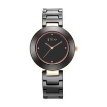 Relógio Titan Purple Ceramics 95189KC02 para mulheres com pulseira de cerâmica azul Relógio Titan Purple Ceramics 95189KC02 para mulheres com pulseira de cerâmica azul