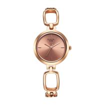 Relógio Titan Raga Feminino Mostrador Dourado Rosé Pulseira de Latão Dourada