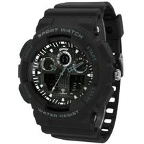 Relógio Tuguir Anadigi À Prova D'água 50m Tg3j8003 - Preto