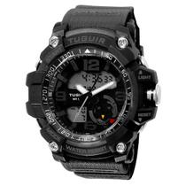 Relógio Tuguir Anadigi Shock Preto Tg253 À Prova D'água 50m Relógio Tuguir Anadigi Shock Preto Tg253 À Prova D'água 50m