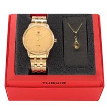 Relógio Tuguir Feminino Ref: 2122 Tg30240 Dourado + Semijoia