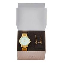 Relógio Tuguir Feminino Ref: Tg115 Tg35002 Dourado + Semijoia