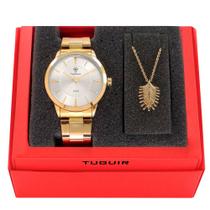 Relógio Tuguir Feminino Ref: Tg145 Tg35024 Dourado + Semijoia