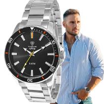 Relógio Tuguir Infinity Masculino Analógico Casual Aço Inóx Prova Dágua Preto Prata TGI37008