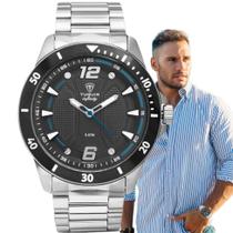 Relógio Tuguir Infinity Masculino Casual Redondo Aço Inóx Prova D'água Analógico Prata TGI37002