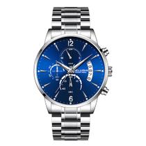 Relógio Ultra Fino Masculino Casual De Malha Azul