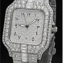 Relógio unisex cravejado em diamante, cristal de safira aprova dàgua 30m inox, o luxo que brilha você Relógio unisex cravejado em diamante, cristal de safira aprova dàgua 30m inox, o luxo que brilha você