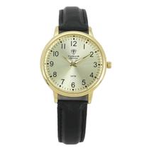 Relógio Unissex Analógico Tuguir Imperium TG30498 Resistente à água 5 ATM Dourado Caixa em Metal Pulseira de Couro Preto Visor Cristal Mineral Relógio Unissex Analógico Tuguir Imperium TG30498 Resistente à água 5 ATM Dourado Caixa em Metal Pulseira de Couro Preto Visor Cristal Mineral