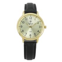 Relógio Unissex Analógico Tuguir Imperium TG30499 Resistente à água 5 ATM Dourado Caixa em Metal Pulseira de Couro Preto Visor Cristal Mineral Relógio Unissex Analógico Tuguir Imperium TG30499 Resistente à água 5 ATM Dourado Caixa em Metal Pulseira de Couro Preto Visor Cristal Mineral
