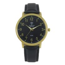 Relógio Unissex Analógico Tuguir Imperium TG30503 Resistente à água 5 ATM Preto Caixa em Metal Dourado Pulseira de Couro Visor Cristal Mineral Relógio Unissex Analógico Tuguir Imperium TG30503 Resistente à água 5 ATM Preto Caixa em Metal Dourado Pulseira de Couro Visor Cristal Mineral