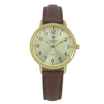 Relógio Unissex Analógico Tuguir Imperium TG30510 Resistente à água 5 ATM Dourado Caixa em Metal Pulseira de Couro Marrom Visor Cristal Mineral Relógio Unissex Analógico Tuguir Imperium TG30510 Resistente à água 5 ATM Dourado Caixa em Metal Pulseira de Couro Marrom Visor Cristal Mineral