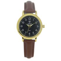 Relógio Unissex Analógico Tuguir Imperium TG30514 Resistente à água 5 ATM Preto Caixa em Metal Dourado Pulseira de Couro Marrom Visor Cristal Mineral Relógio Unissex Analógico Tuguir Imperium TG30514 Resistente à água 5 ATM Preto Caixa em Metal Dourado Pulseira de Couro Marrom Visor Cristal Mineral