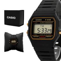 Relogio Unissex Casio Digital Resina Preto Original Resistente a Agua 1 Ano de Garantia F91W1DGSC