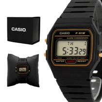 Relogio Unissex Casio Digital Resina Preto Original Resistente a Agua 1 Ano de Garantia F91WG9QDFSC