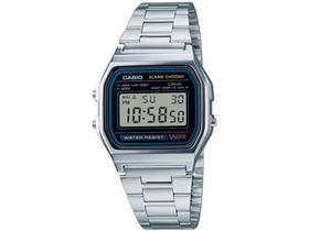 Relógio Unissex Casio Digital Resistente à Água - A158WA-1DF Prata